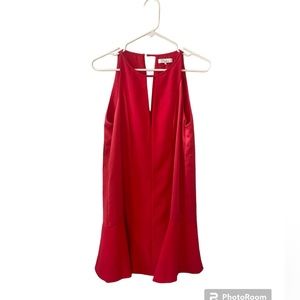 Parker Red Sleeveless Mini Swing Dress Size S
